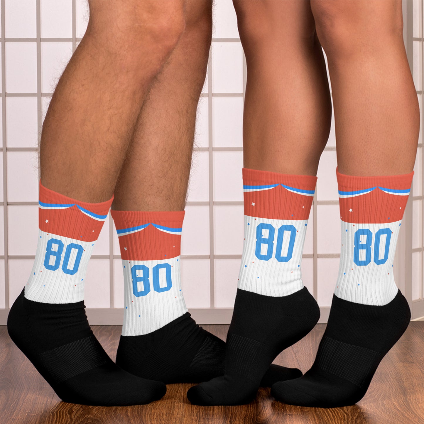 ET80 White/Orange Top Socks