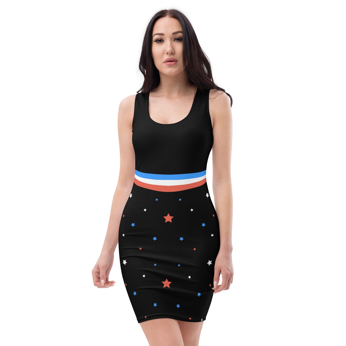 All-Over Printed Bodycon Dress