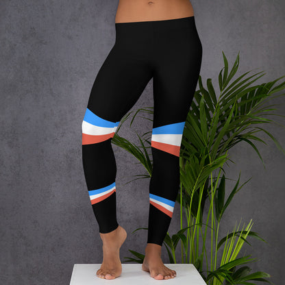 ET80 Black/Blue Stripe Leggings