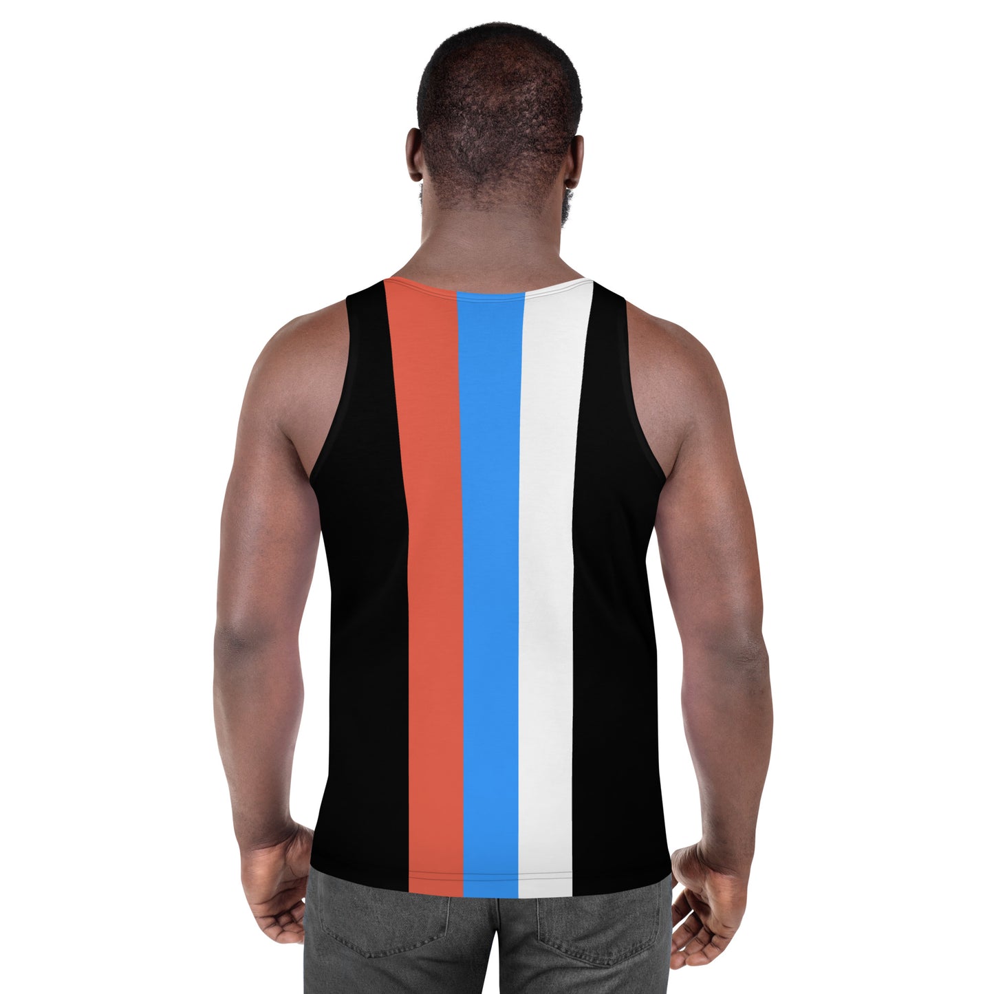 ET80 Unisex Black/3 Stripe color Tank Top