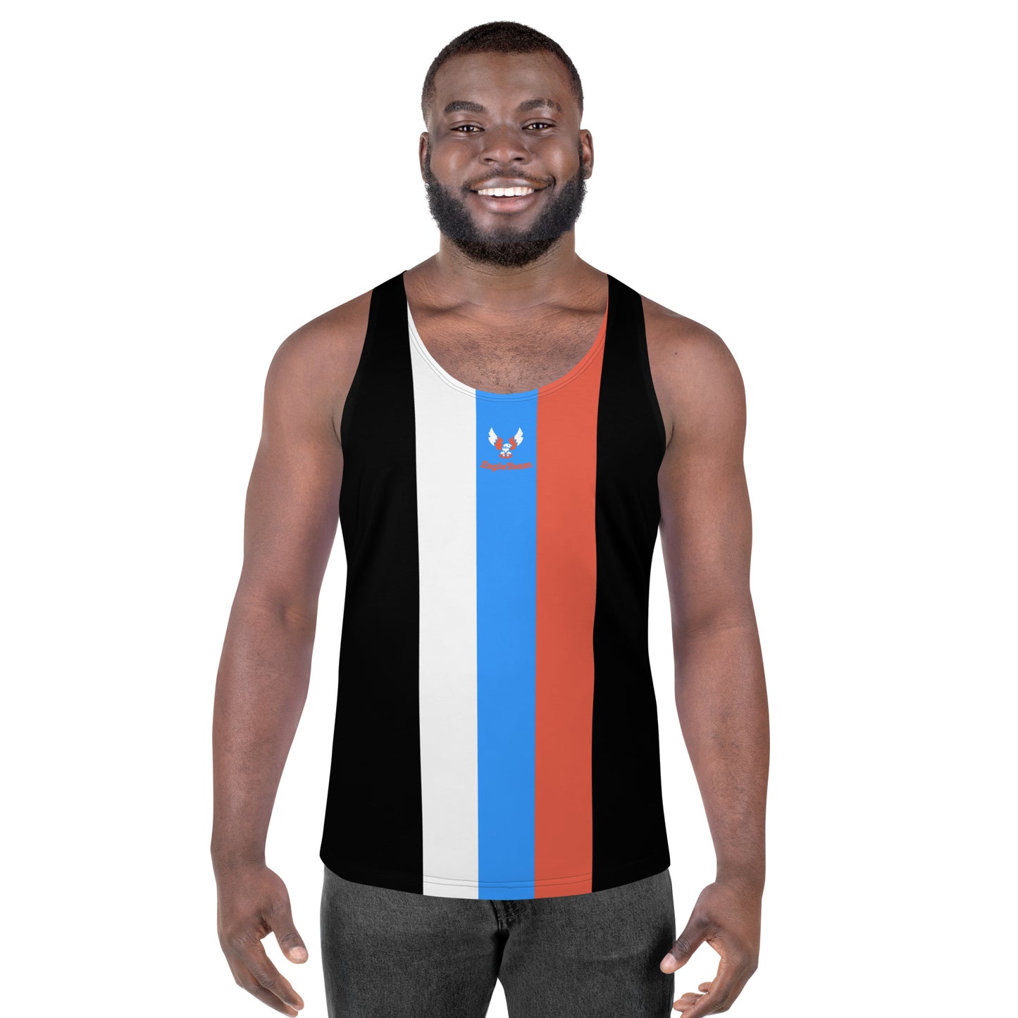 ET80 Unisex Black/3 Stripe color Tank Top