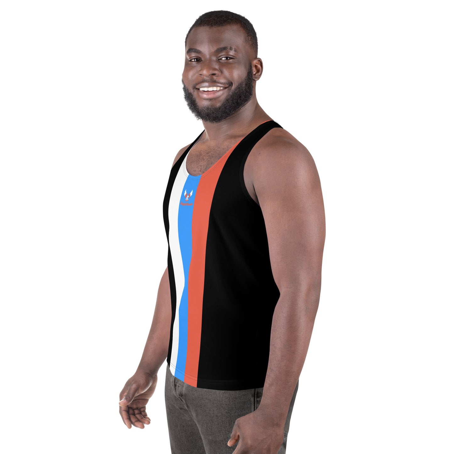 ET80 Unisex Black/3 Stripe color Tank Top