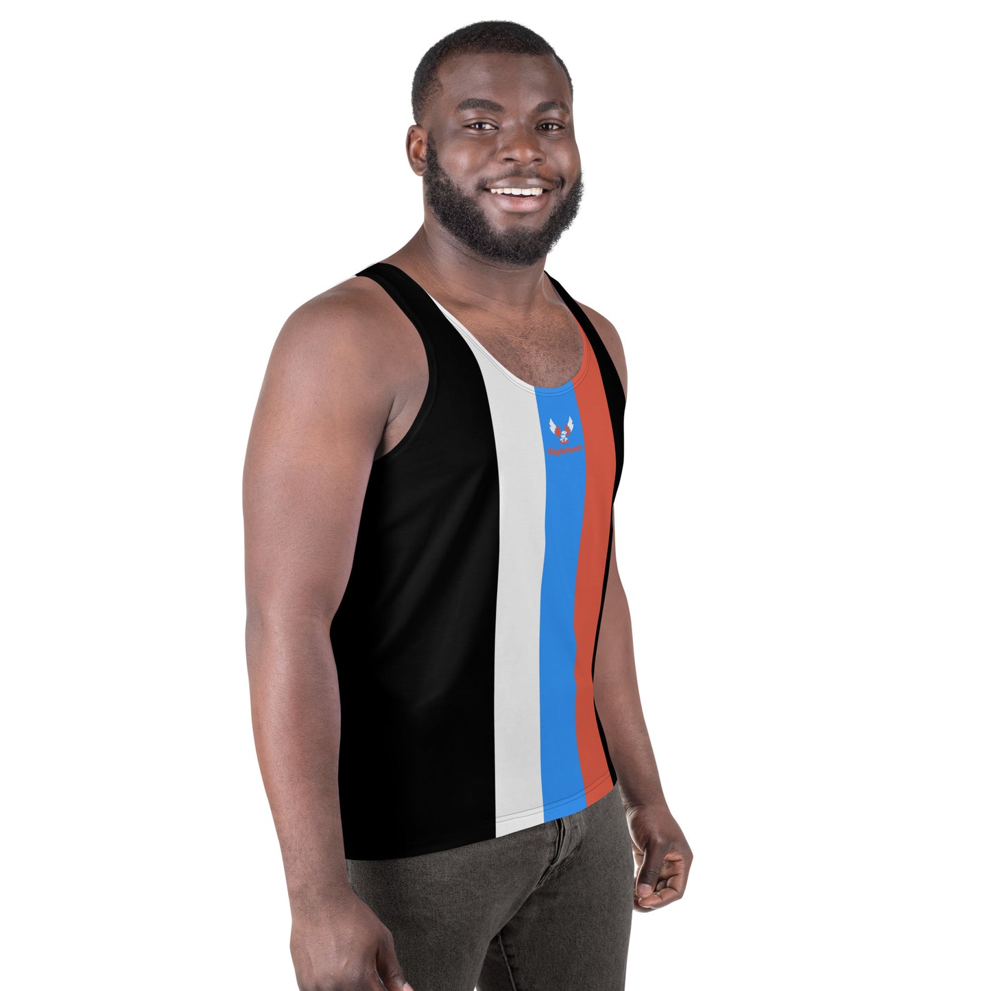 ET80 Unisex Black/3 Stripe color Tank Top