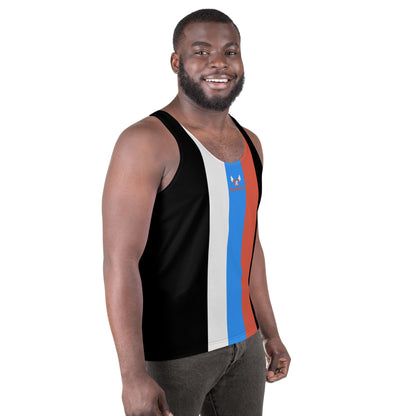 ET80 Unisex Black/3 Stripe color Tank Top