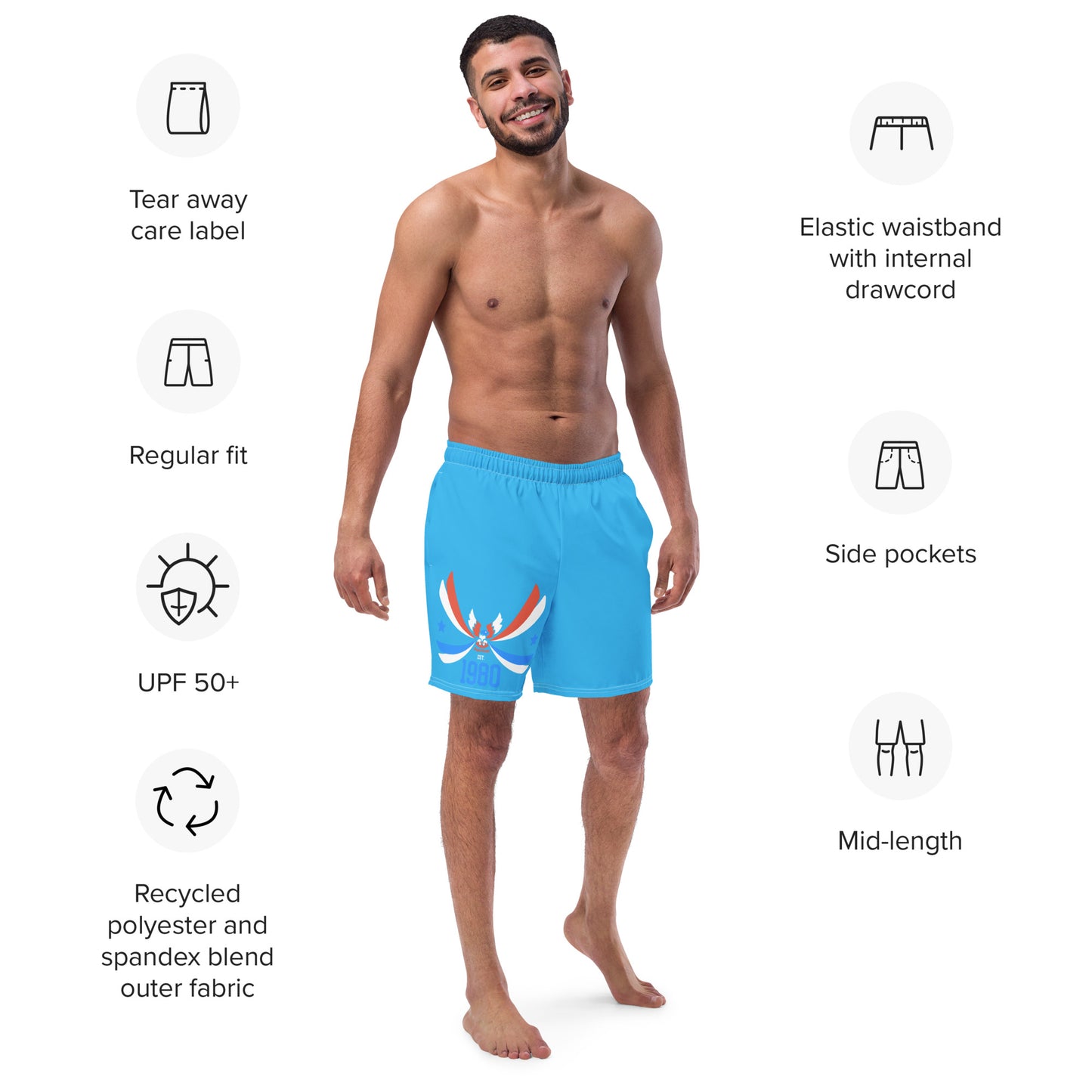 ET80 Men's Blue swim trunks