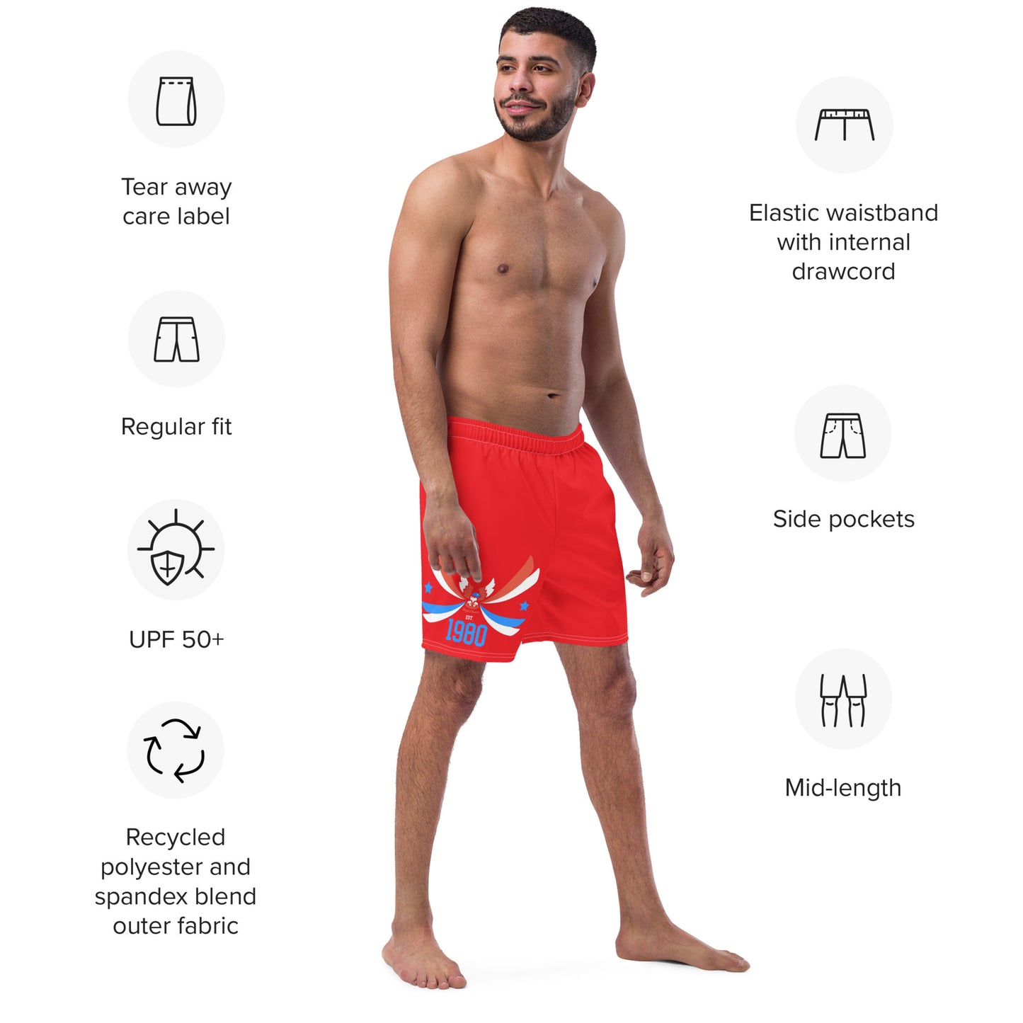 ET80 Men's Red swim trunks