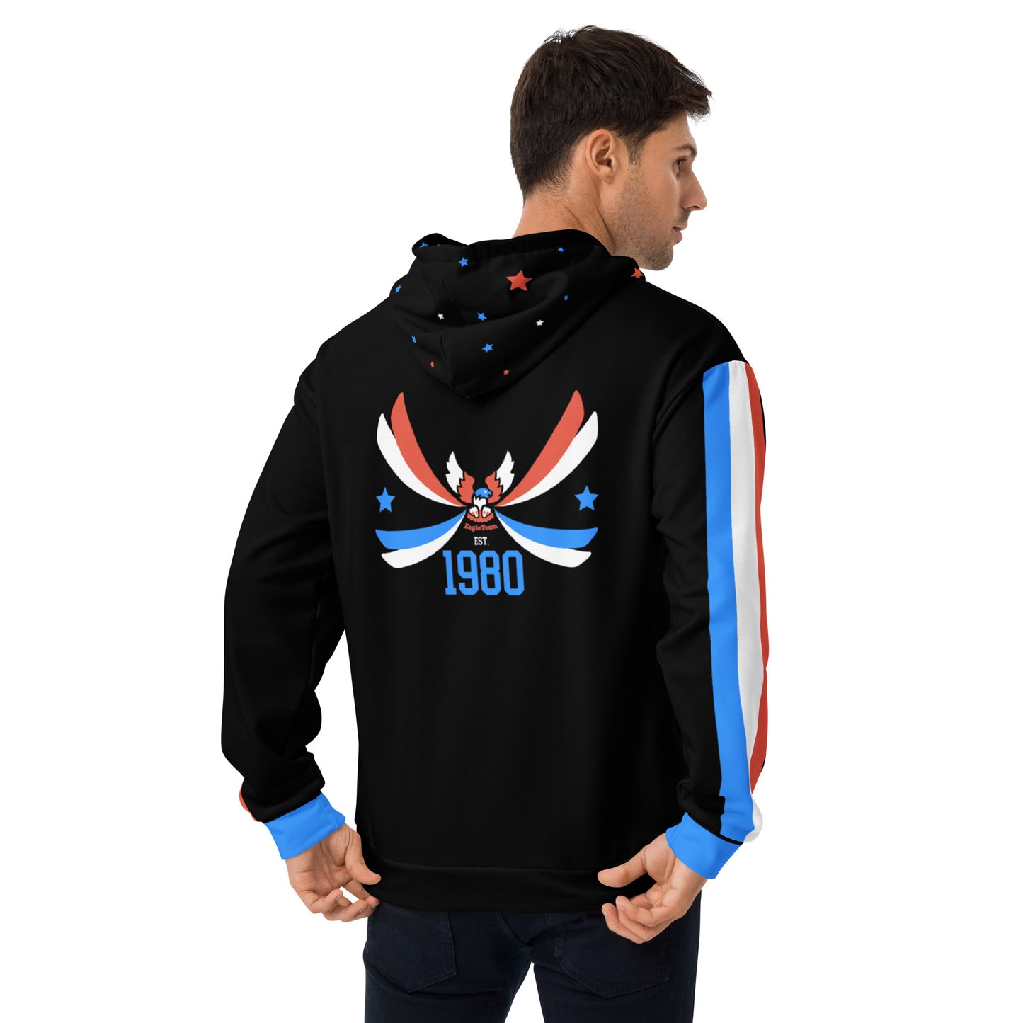 ET80 Galaxy Stars/Stripe Black Unisex Hoodie