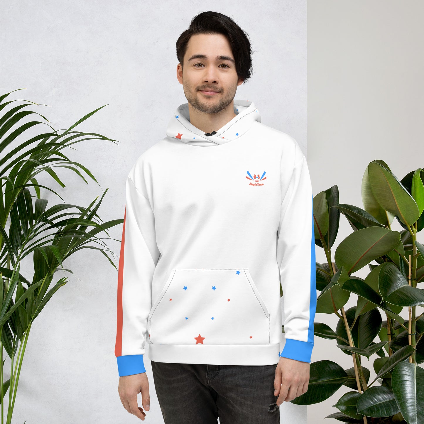 ET80 Galaxy Stars/Stripe White Unisex Hoodie