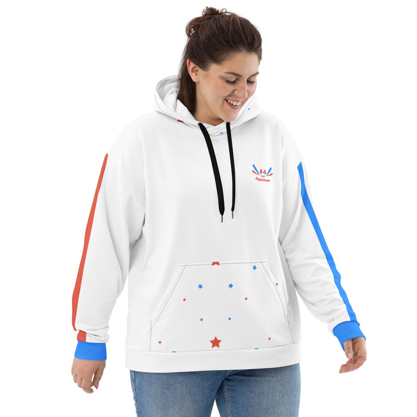 ET80 Galaxy Stars/Stripe White Unisex Hoodie