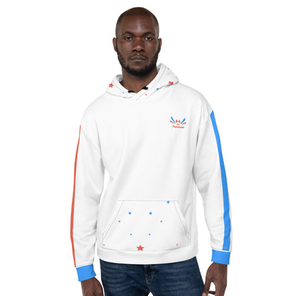 ET80 Galaxy Stars/Stripe White Unisex Hoodie