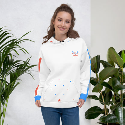 ET80 Galaxy Stars/Stripe White Unisex Hoodie