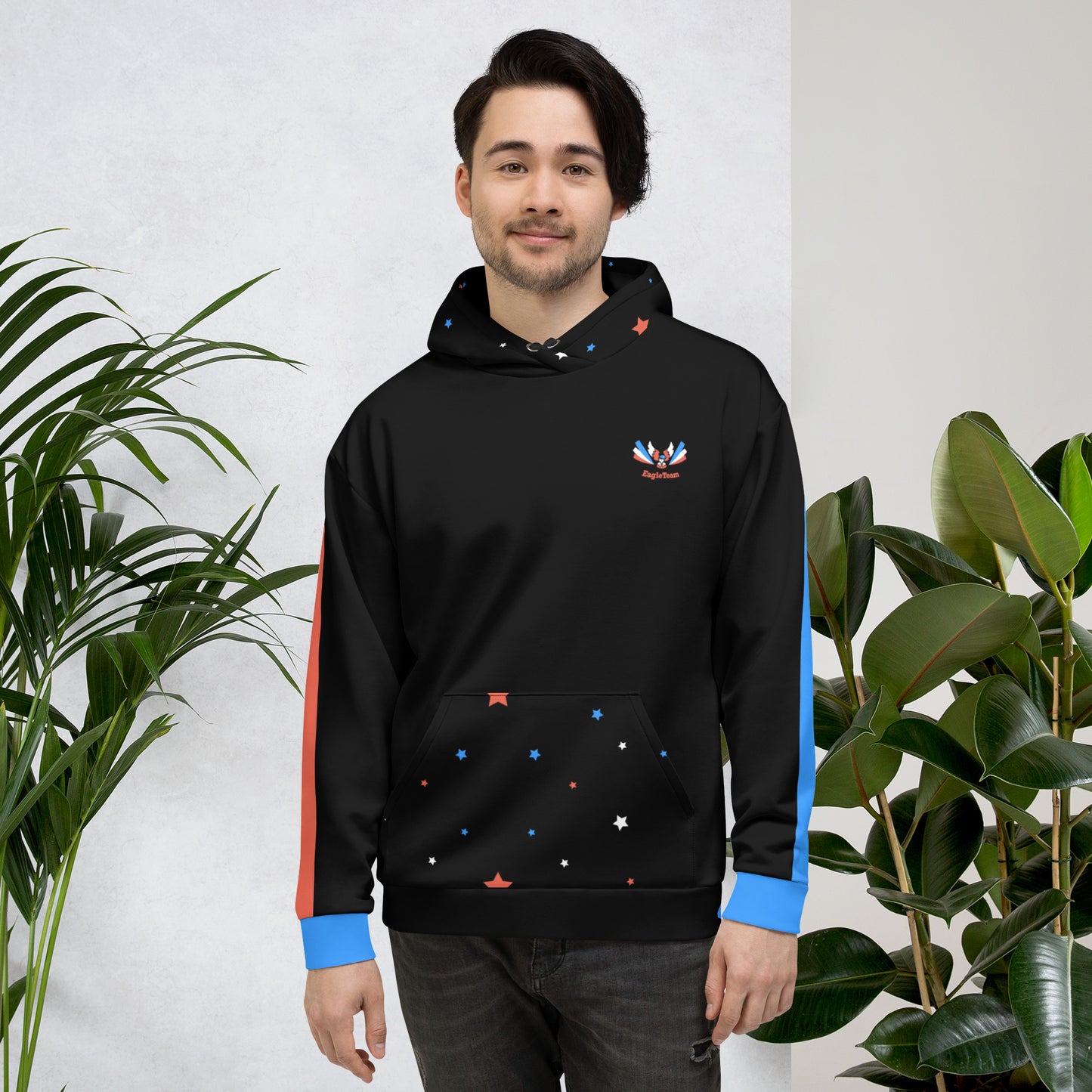 ET80 Galaxy Stars/Stripe Black Unisex Hoodie