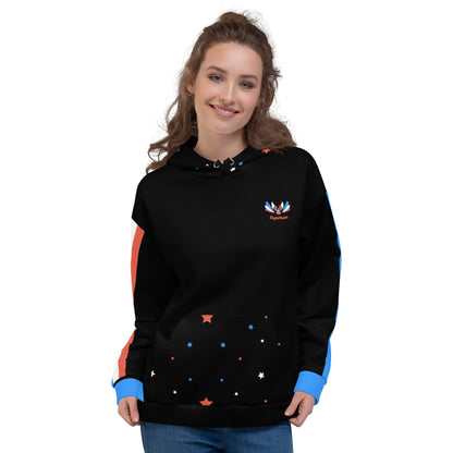 ET80 Galaxy Stars/Stripe Black Unisex Hoodie