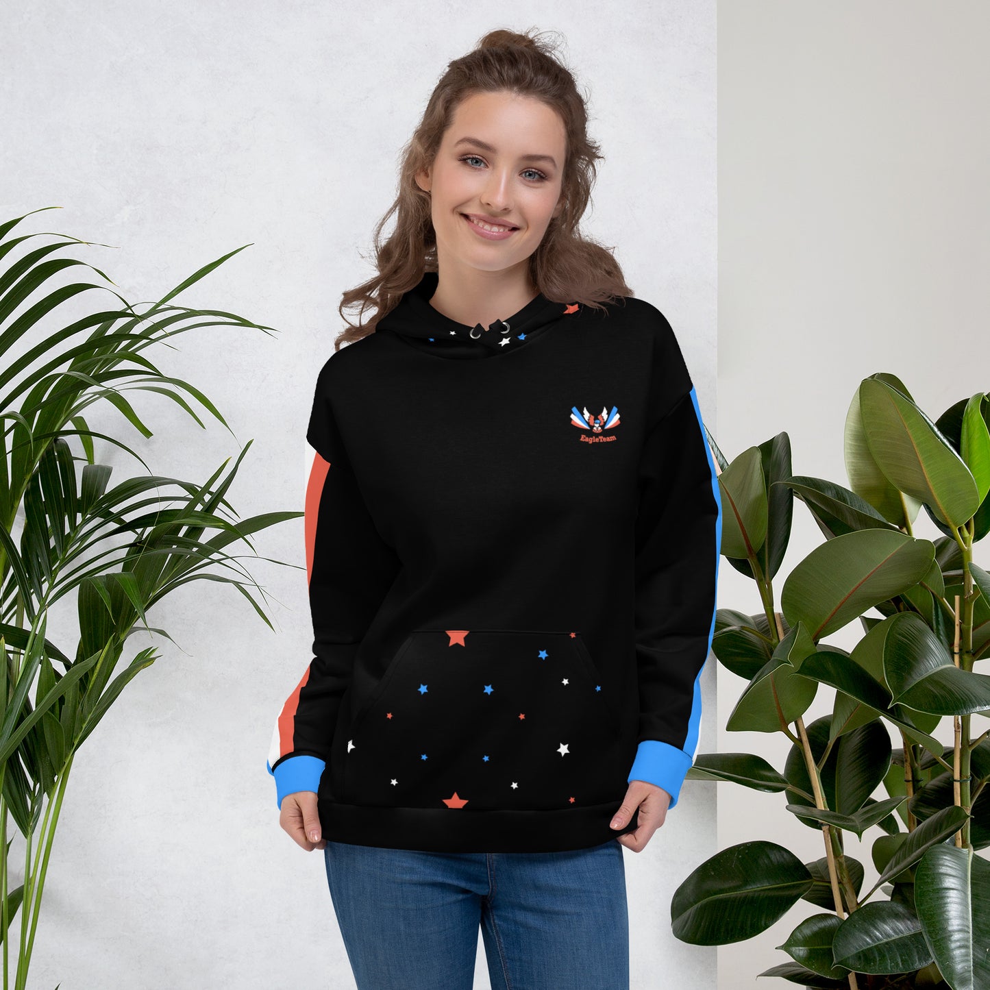 ET80 Galaxy Stars/Stripe Black Unisex Hoodie