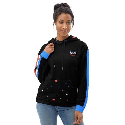 ET80 Galaxy Stars/Stripe Black Unisex Hoodie