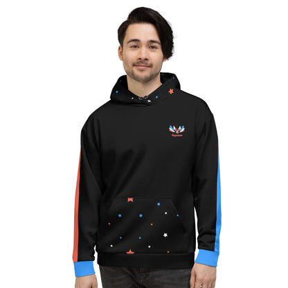 ET80 Galaxy Stars/Stripe Black Unisex Hoodie