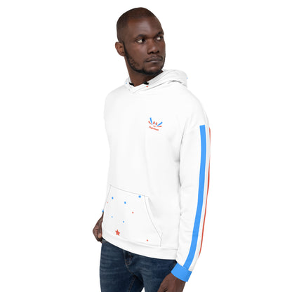 ET80 Galaxy Stars/Stripe White Unisex Hoodie