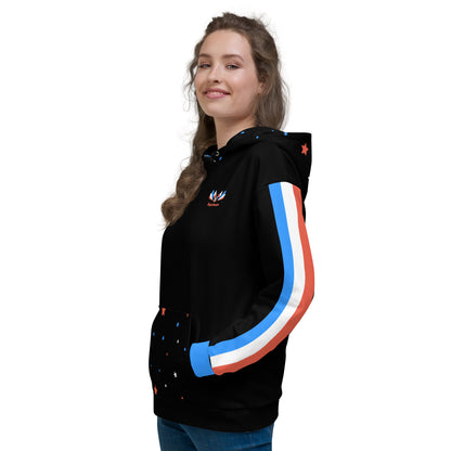 ET80 Galaxy Stars/Stripe Black Unisex Hoodie