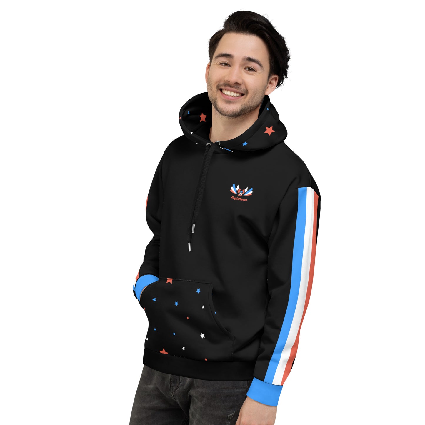 ET80 Galaxy Stars/Stripe Black Unisex Hoodie