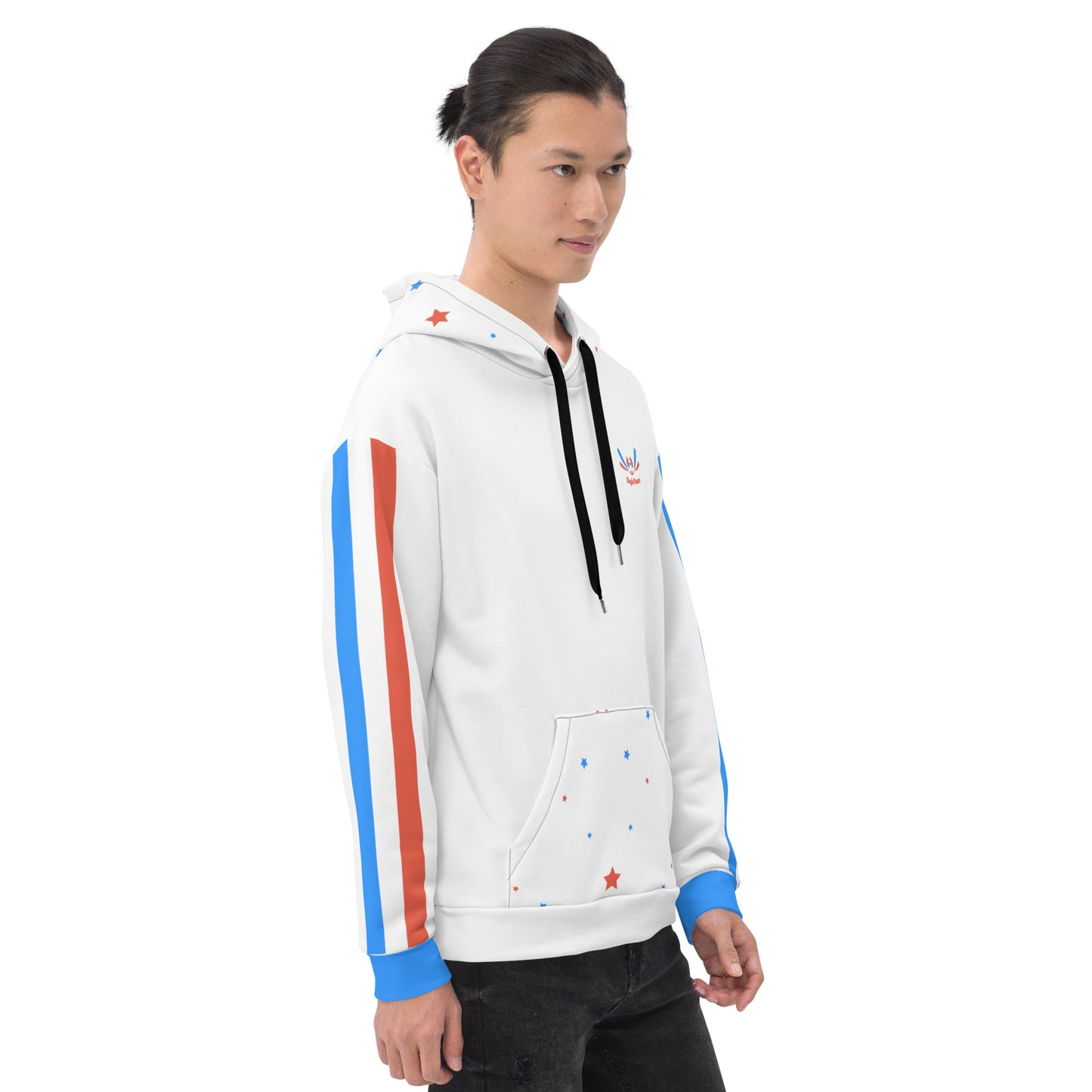 ET80 Galaxy Stars/Stripe White Unisex Hoodie