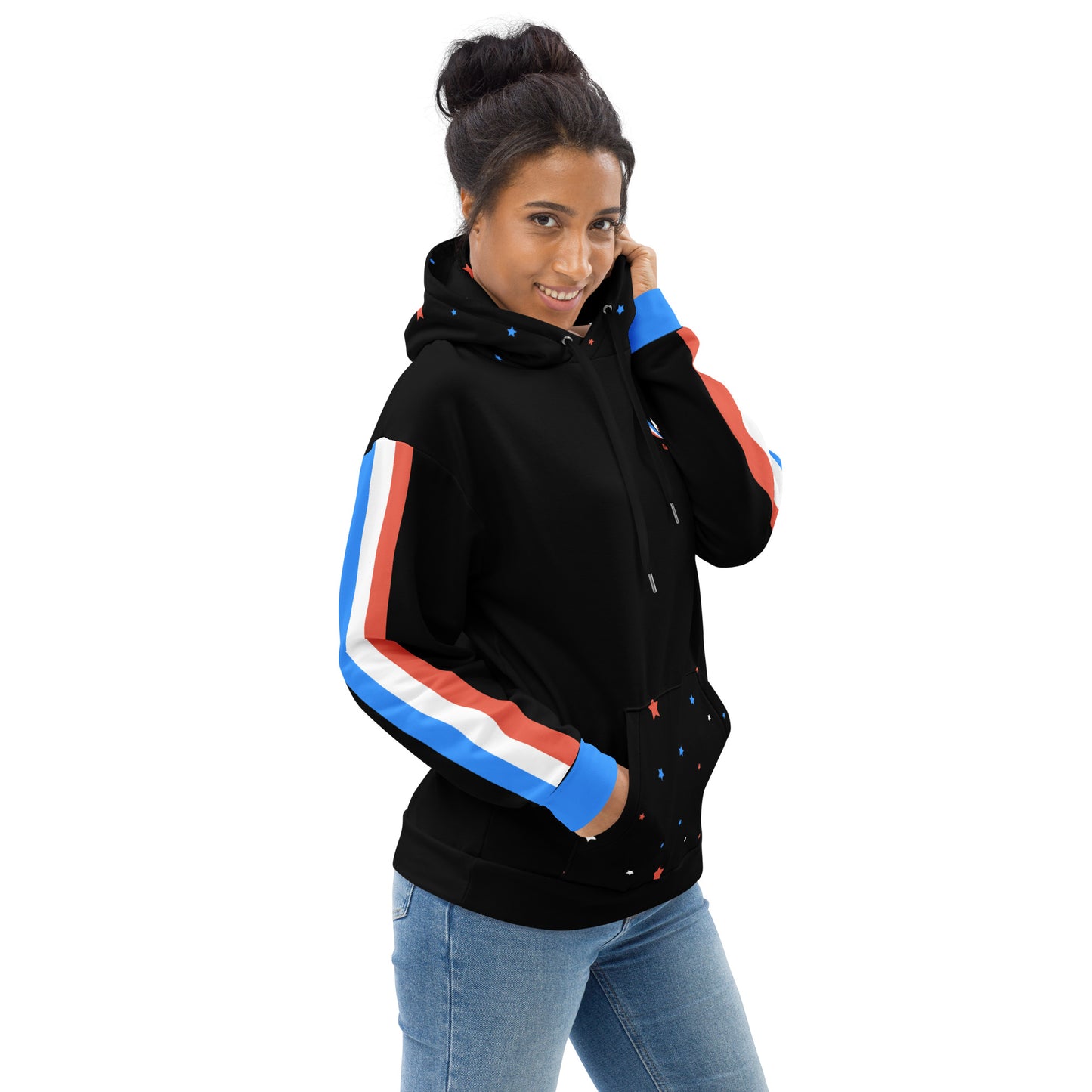 ET80 Galaxy Stars/Stripe Black Unisex Hoodie