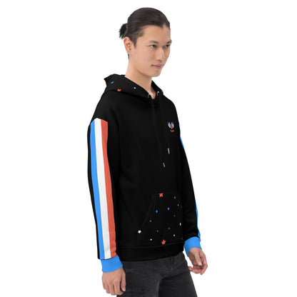 ET80 Galaxy Stars/Stripe Black Unisex Hoodie