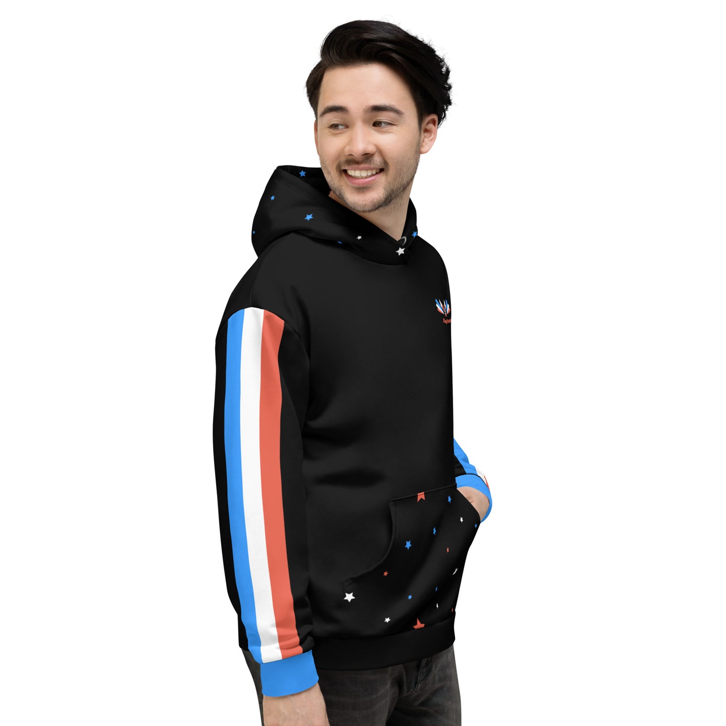 ET80 Galaxy Stars/Stripe Black Unisex Hoodie