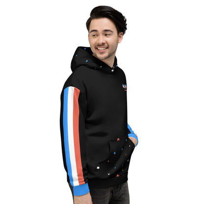 ET80 Galaxy Stars/Stripe Black Unisex Hoodie