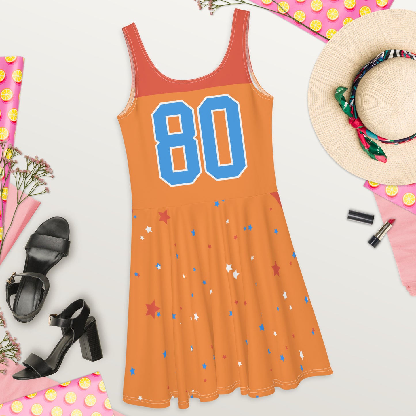 ET80 Orange Skater Dress