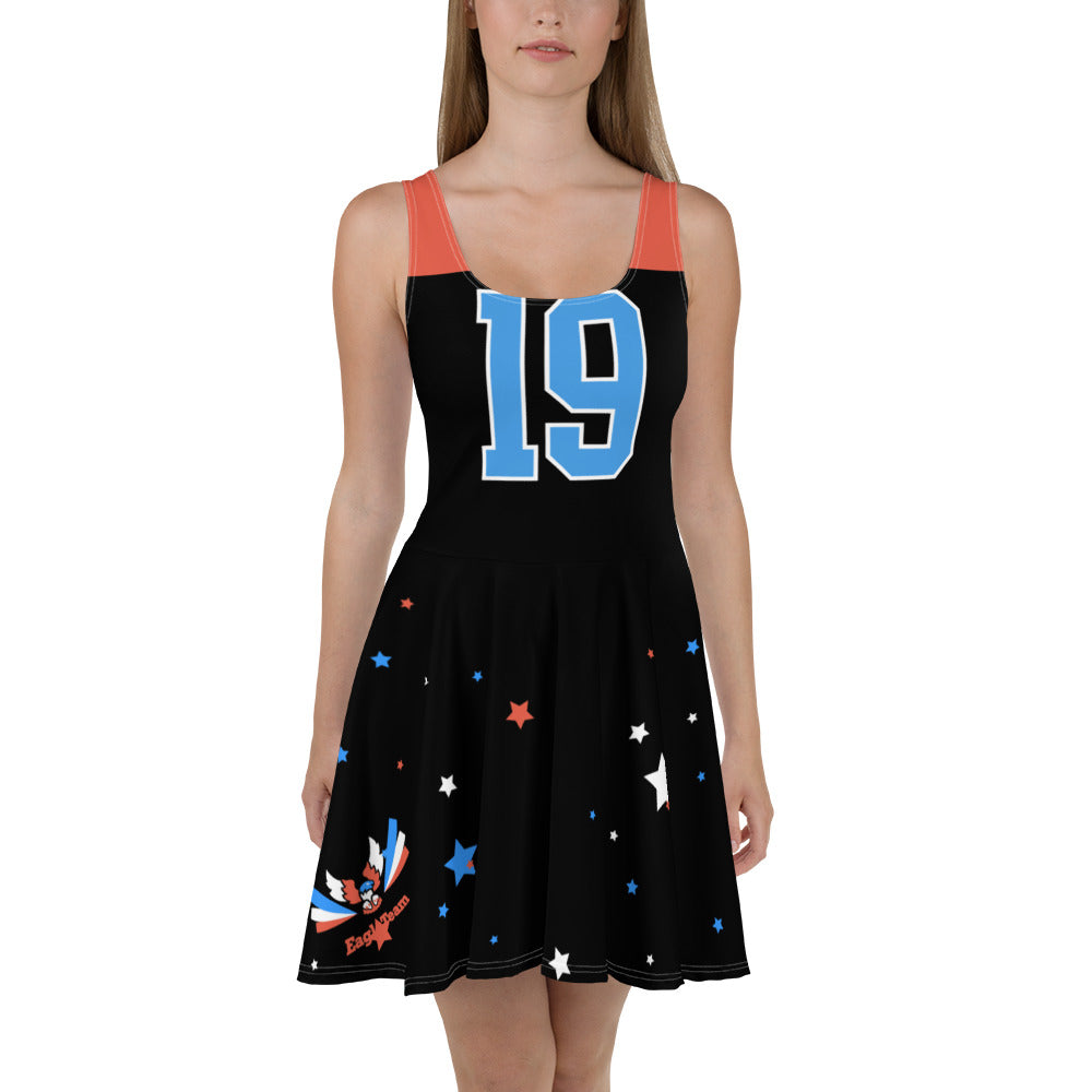 ET80 Black/Orange Top Skater jersey Dress