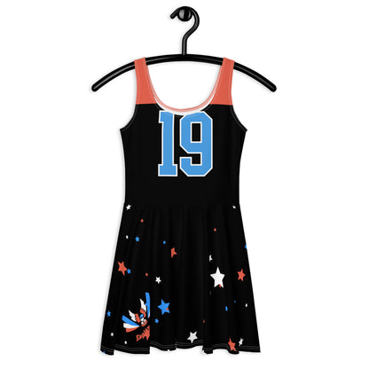 ET80 Black/Orange Top Skater jersey Dress