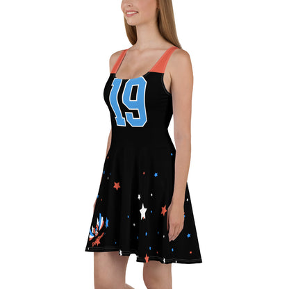 ET80 Black/Orange Top Skater jersey Dress