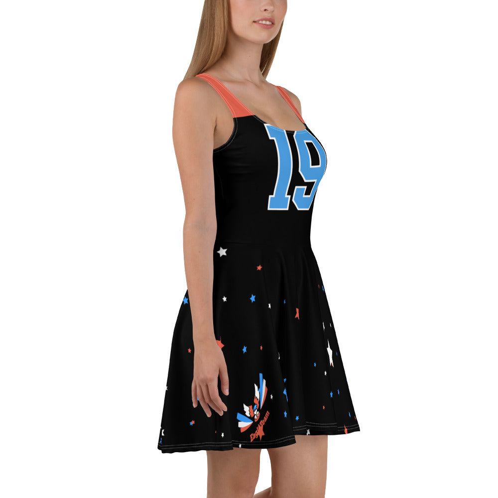 ET80 Black/Orange Top Skater jersey Dress