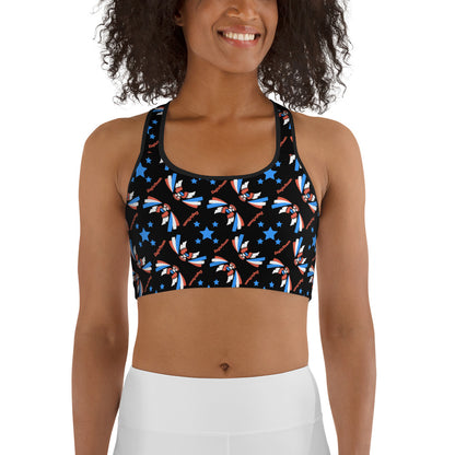 ET80 Multi logo Black Sports bra