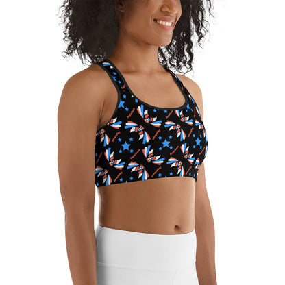 ET80 Black Multi Logo Sports bra