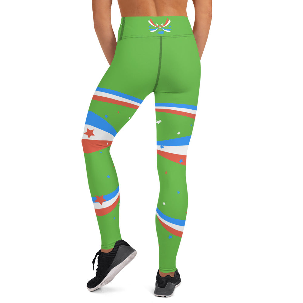 ET80 Green/Blue triple Stripe Leggings