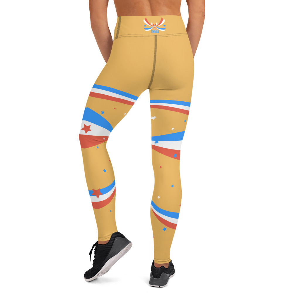 ET80 Gold/Blue Triple Stripe Leggings