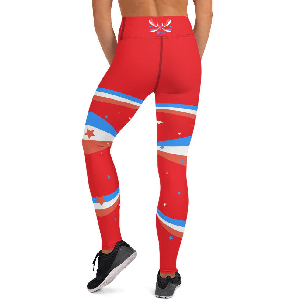 ET80 Women’s Red/Blue Triple Stripe Leggings