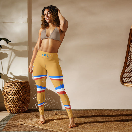 ET80 Gold/Blue Triple Stripe Leggings