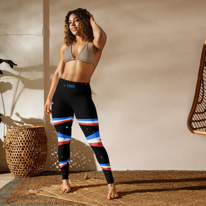 ET80 Black/Blue Triple Stripe Leggings