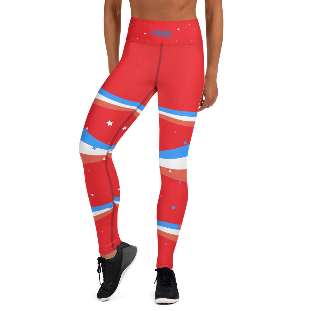 ET80 Women’s Red/Blue Triple Stripe Leggings