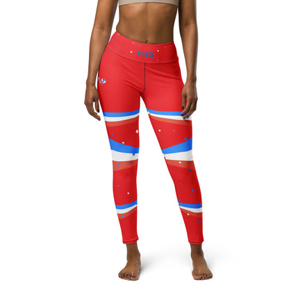 ET80 Women’s Red/Blue Triple Stripe Leggings