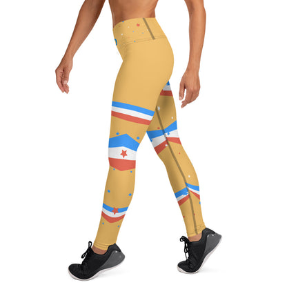 ET80 Gold/Blue Triple Stripe Leggings