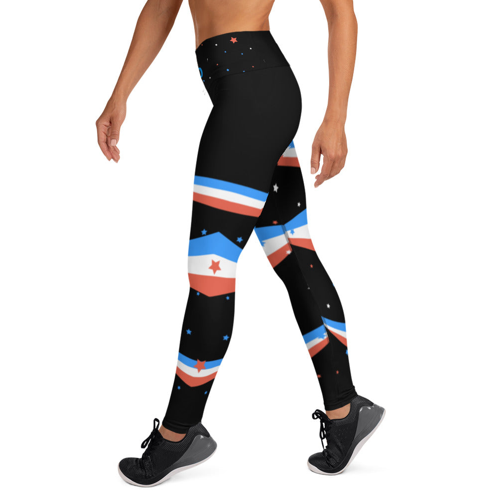 ET80 Black/Blue Triple Stripe Leggings