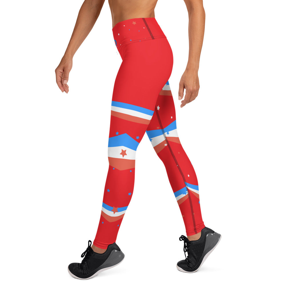 ET80 Women’s Red/Blue Triple Stripe Leggings