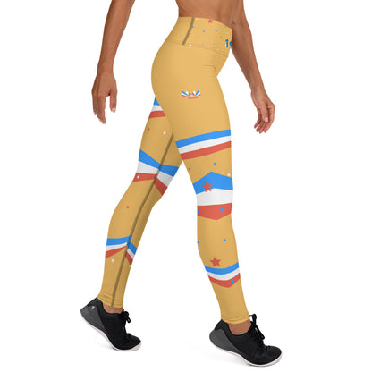 ET80 Gold/Blue Triple Stripe Leggings