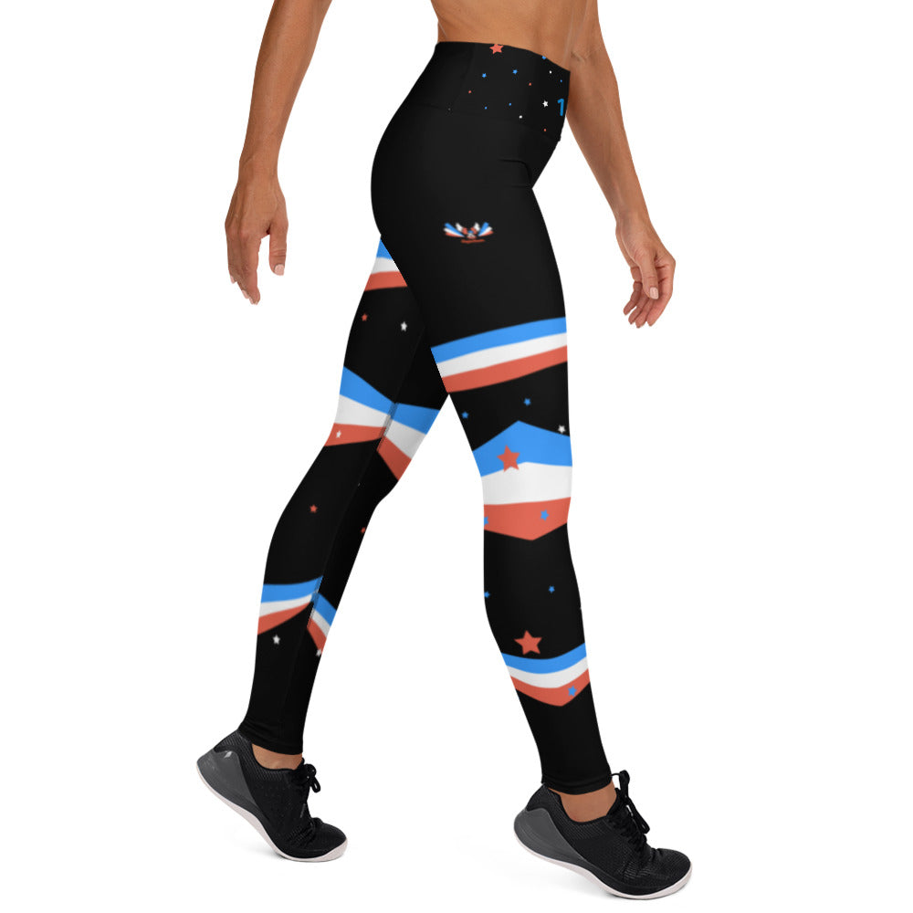 ET80 Black/Blue Triple Stripe Leggings