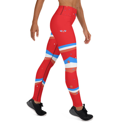 ET80 Women’s Red/Blue Triple Stripe Leggings