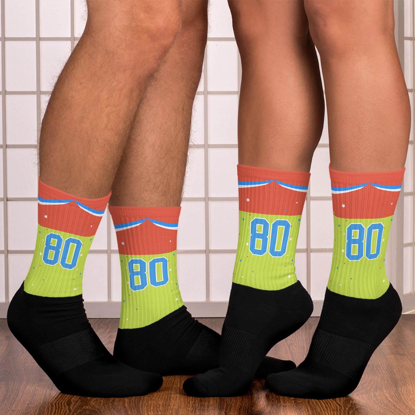 ET80 Neon Green/Orange Top Socks