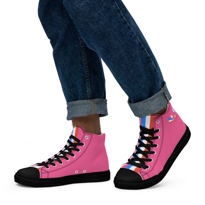 ET80 Pink high top canvas shoes